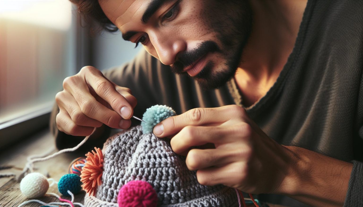 How To Attach A Pom Pom To A Crochet Hat: Secure Fastening Method ...