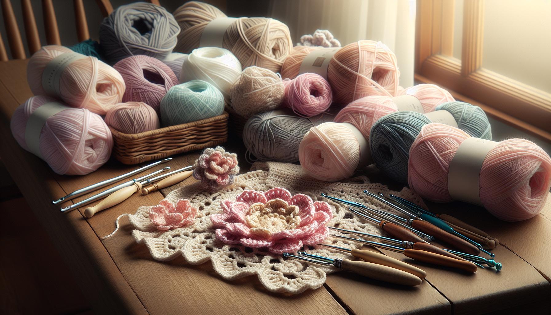 Choosing the Right Yarn and Hook for Crochet Flowers