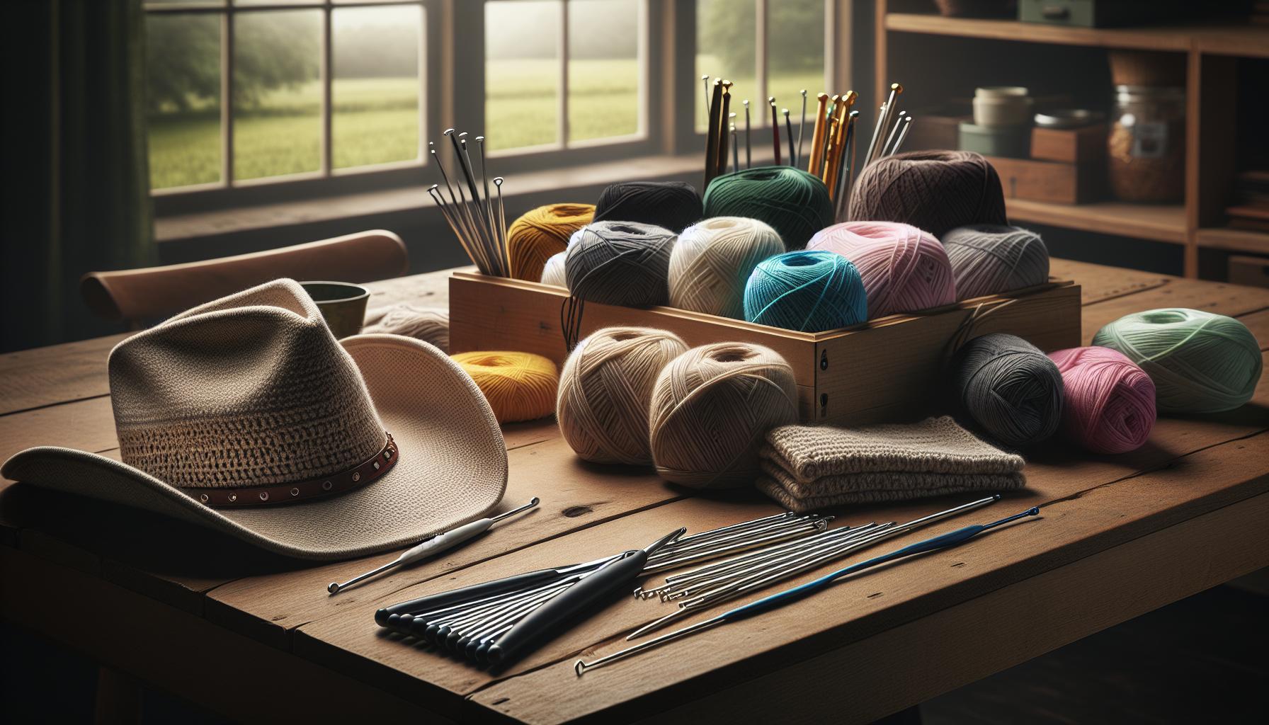 Choosing the Right Yarn and Hook for Your Cowboy Hat
