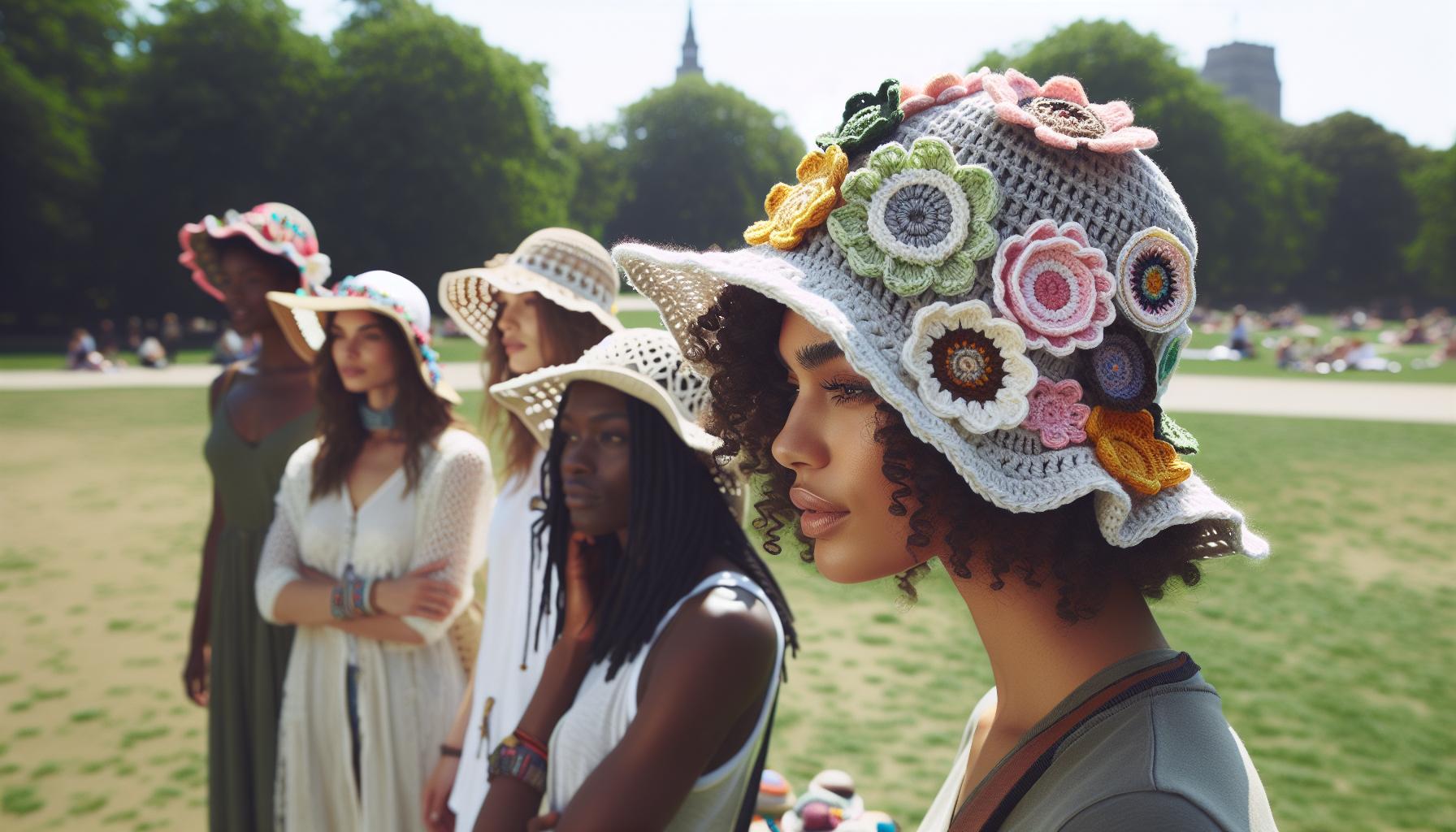 Inspiration: Unique Hats Featuring Crochet Flowers